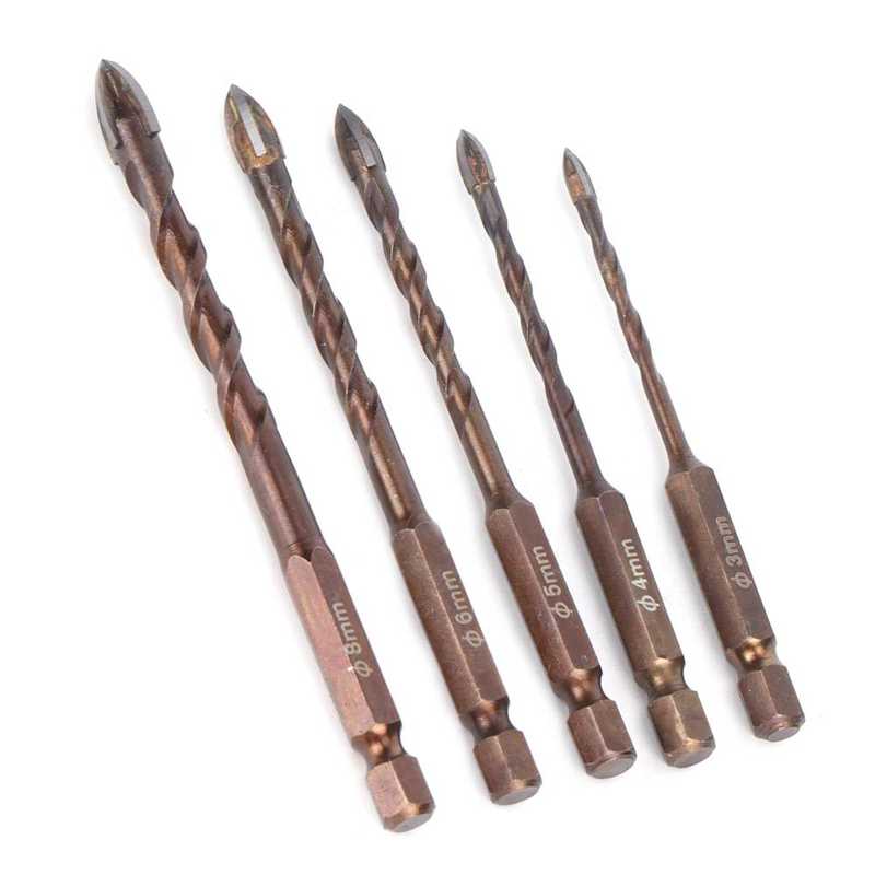 Drill Drill Set Wall Triangular Drill Bits 3MM 4MM 5MM 6MM 8MM Home Hardware Accessories Home Hardware