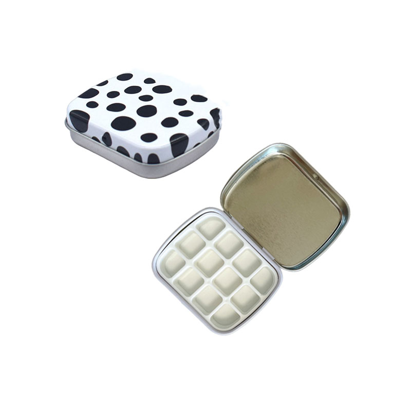 Lege 12 Raster Mini Aquarel Blikken Doos Draagbare Aquarel Verfpalet Reizen Schilderij Verfbak Kunstbenodigdheden: Blauw