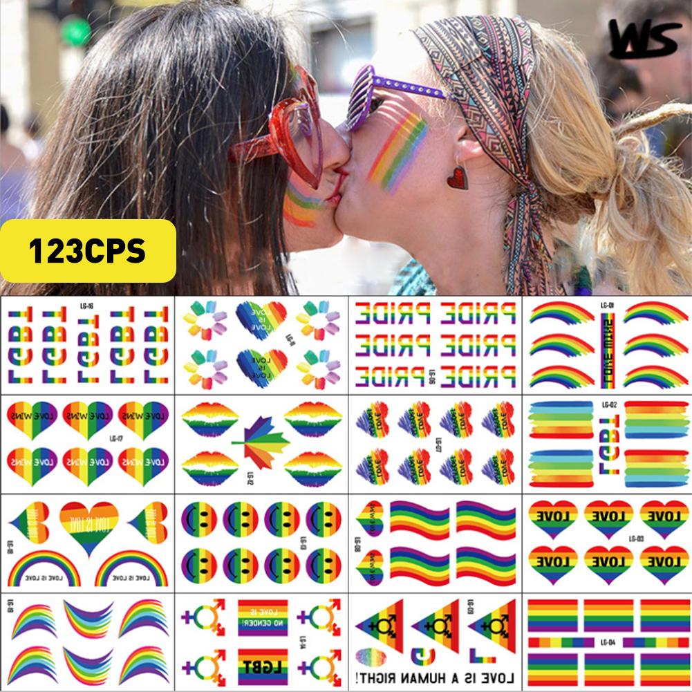 Waterproof Rainbow Flag Sticker Festival Party Favors Supplies Decorations Gay Love Rainbow Pride Flag Stickers Ribbon Parades