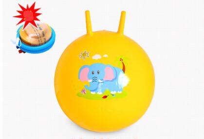 Suzakoo Thicken Inflatable bouncing ball fitness ball jumping horn ball Sensory training for kindergarten children playing: YELLOW