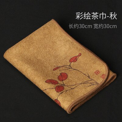 Painted tea cloth tea towel high-end tea towel cloth tablecloth absorbent tea set thick cotton linen Zen cloth pot mat: B