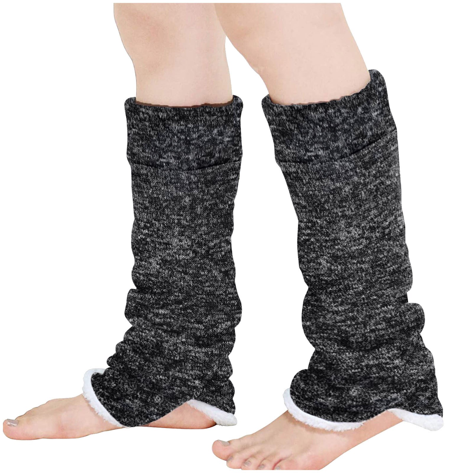 1 Pair Winter Warm Leg Warmer Women Knee High Knitted Solid Crochet Leg Warmers Socks Boot Cuffs Beenwarmers Socks