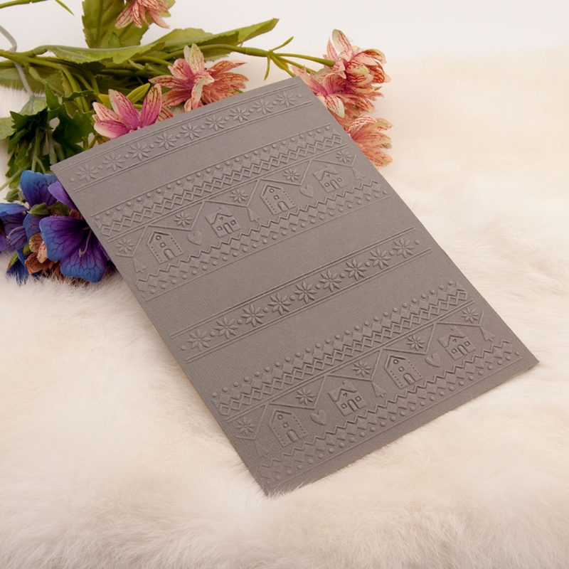Christmas House Plastic Embossing Folder Stencil Template DIY Craft Making Pattern Background Paper Cards
