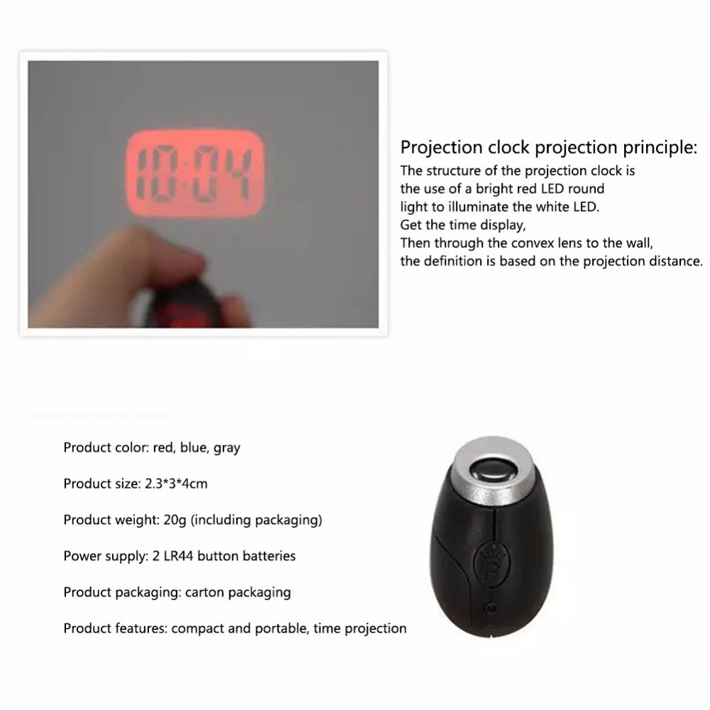 Nat lys magisk projektor ur led bærbare ure mini ur med tidsprojektion digital ur digital projektion ur