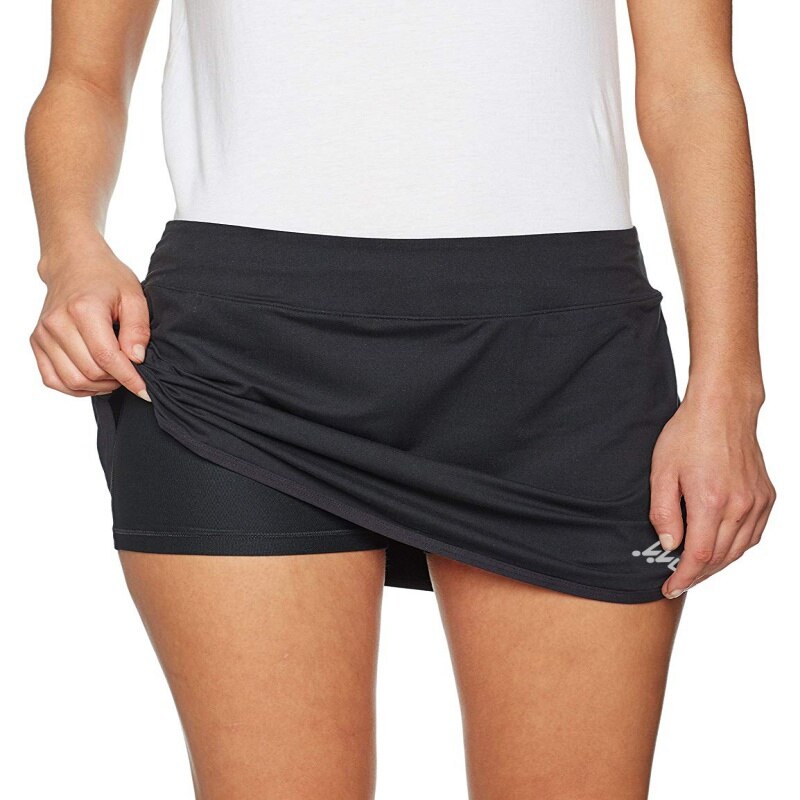 Kvinders aktive atletiske skort letvægts nederdel med lommer hurtigtørrende blyant nederdele med shorts indvendigt til løb af tennis golf
