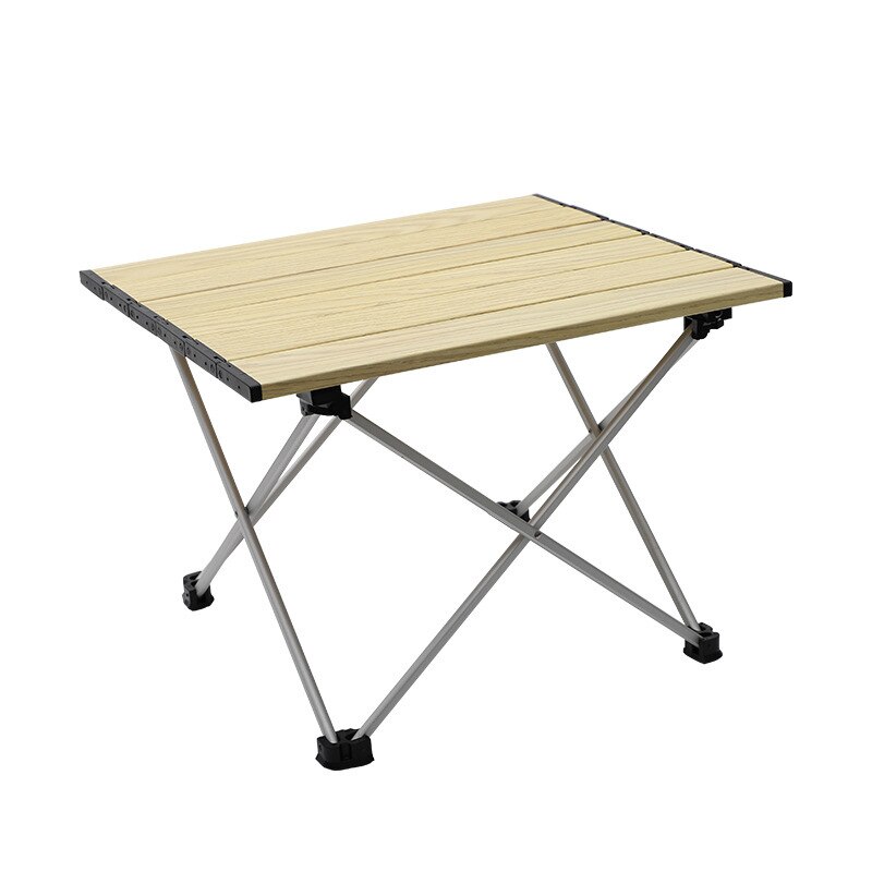Ultralight Aluminum Alloy Folding Table Outdoor Foldable Wood Grain Camping Table For Backyards Family Party Picnic BBQ
