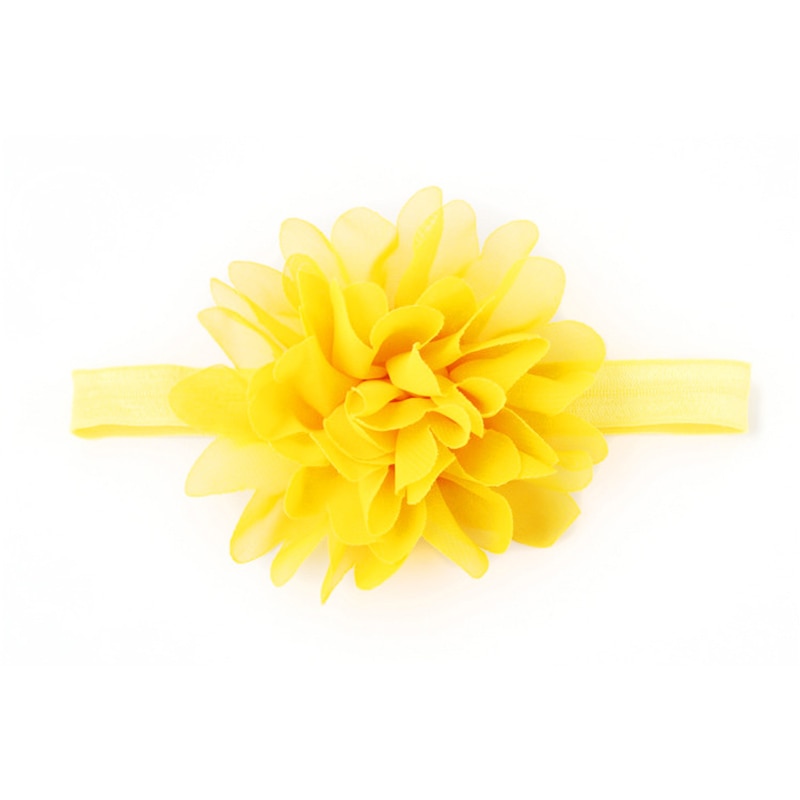 Zachte Nylon Baby Meisje Hoofdbanden Leuke Bloem Baby Haar Band Elastische Brede Baby Peuter Tulband Hoofddeksels Meisje Haar Accessoires: style 2 yellow