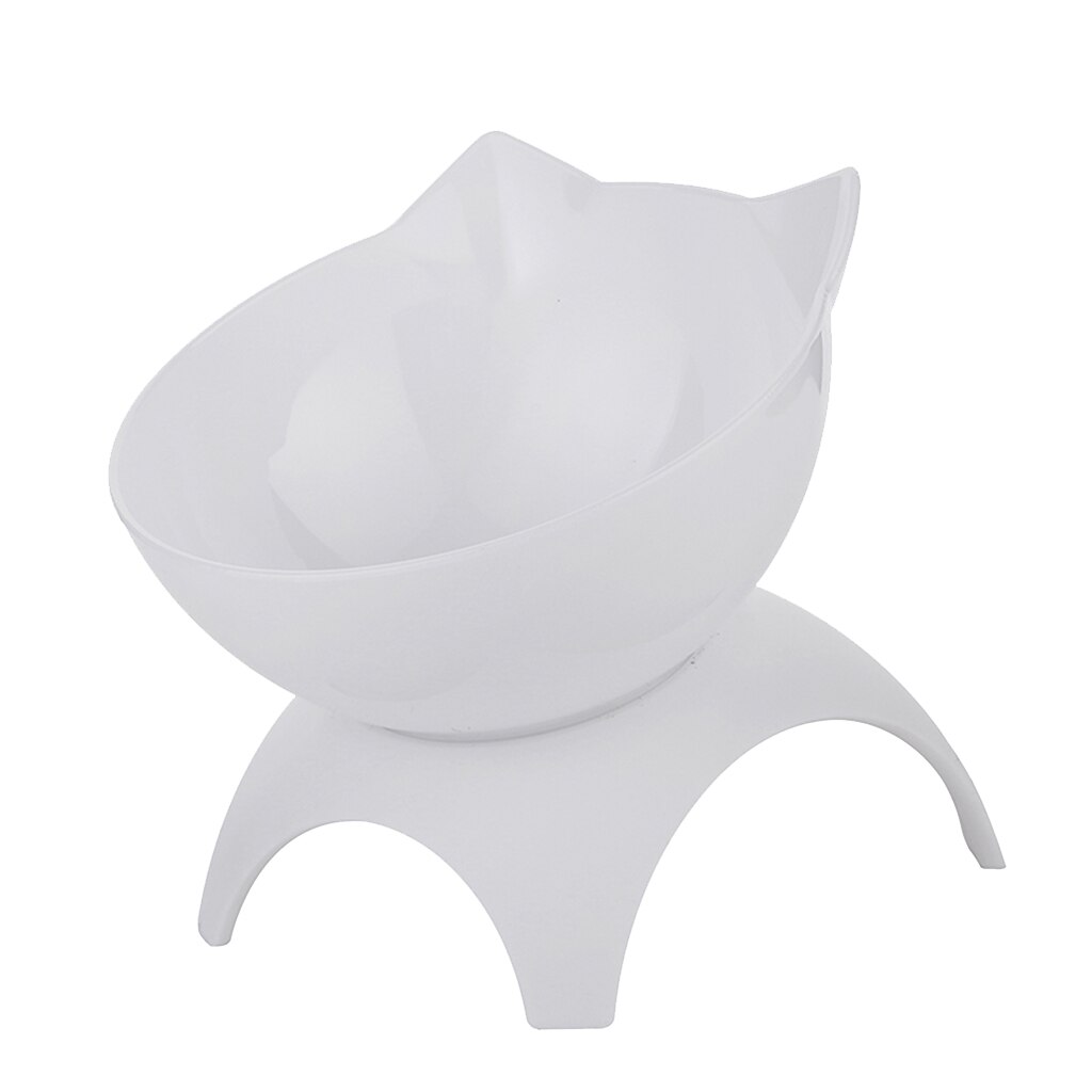 Cute Cat Dog Elevated Bowls 15° Tilted Raised Food Container With Stand Single Bowls Black White