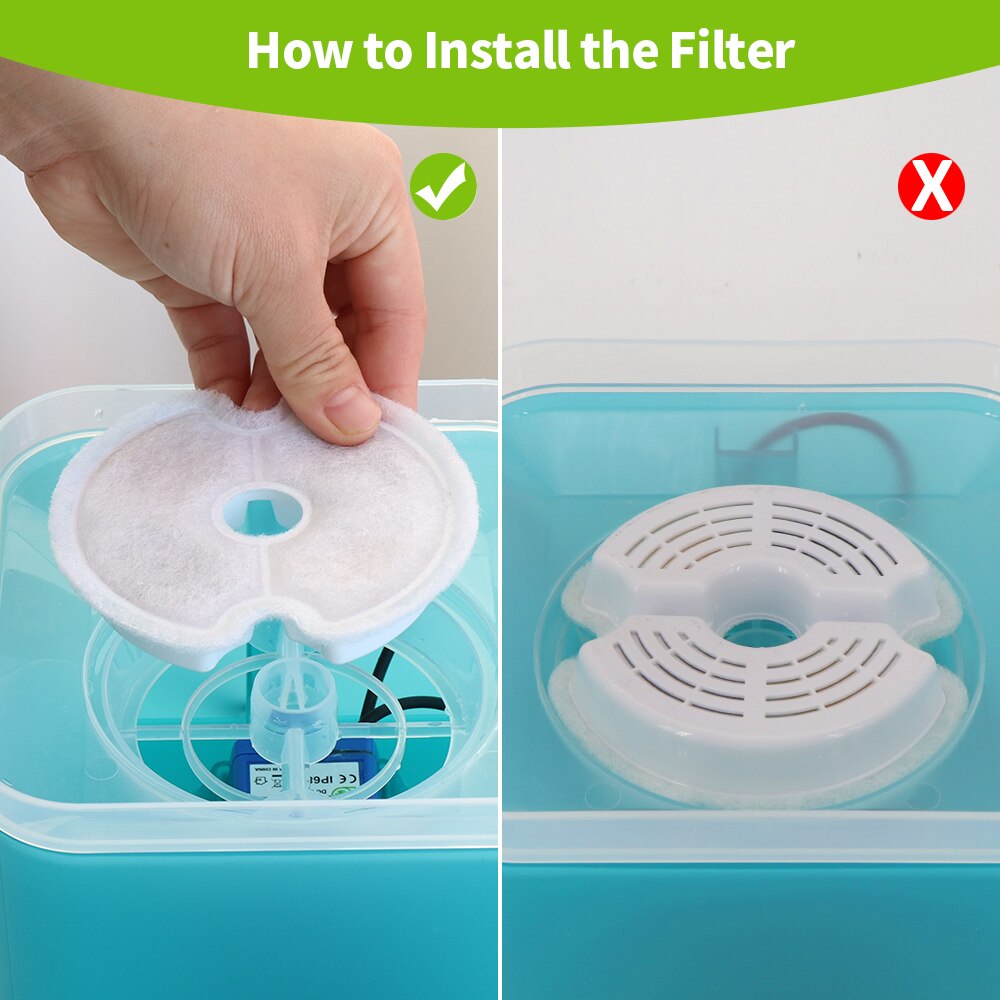 Filtros de fonte de água para gatos, 4 unidades, filtro de carvão ativado de substituição para dispensador de água de fonte de gato filtros substituídos