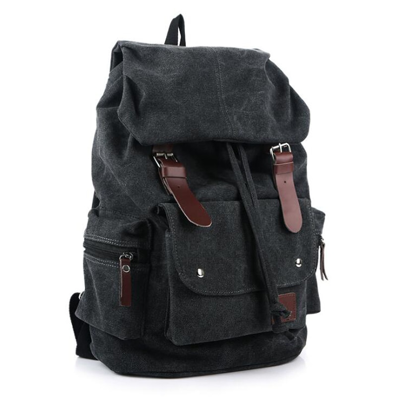 2021 homens casuais lona grande capacidade prático mochila casual viagem bagpack adolescentes sacos de escola preto marrom verde wl22