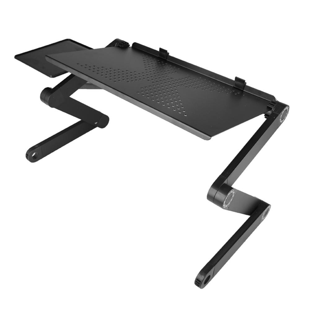 Portable Foldable Adjustable Laptop Table Folding Ergonomic Stand Cooling Fan Notebook Desk With Mouse Pad For Sofa Bed