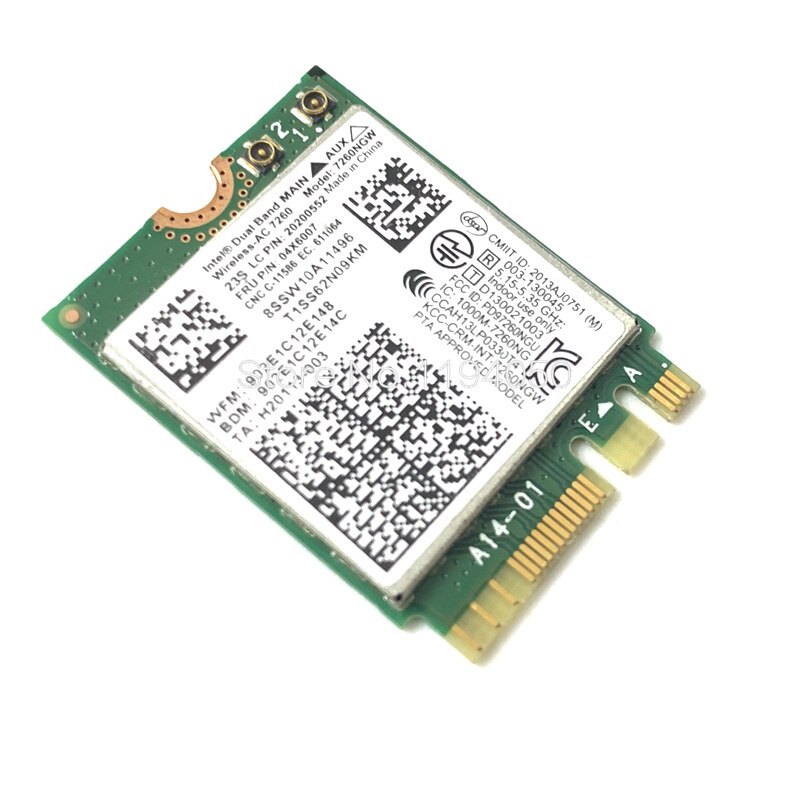 Para Intel 7260ac 7260NGW 7260 ac 2.4 / 5G BT4.0 FRU 04X6007 04X6087 para w540 Thinkpad t440 x240 X1 X250 x230s t540 Yoga y50-70