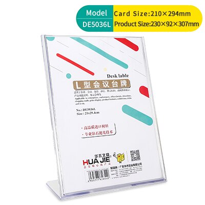Supports d'étiquettes, cadre pour carte, pour bureau pour réunion, en forme de L, pour panneau Transparent, présentoir d'étiquettes de prix, fournitures de bureau, 5 pièces/lot