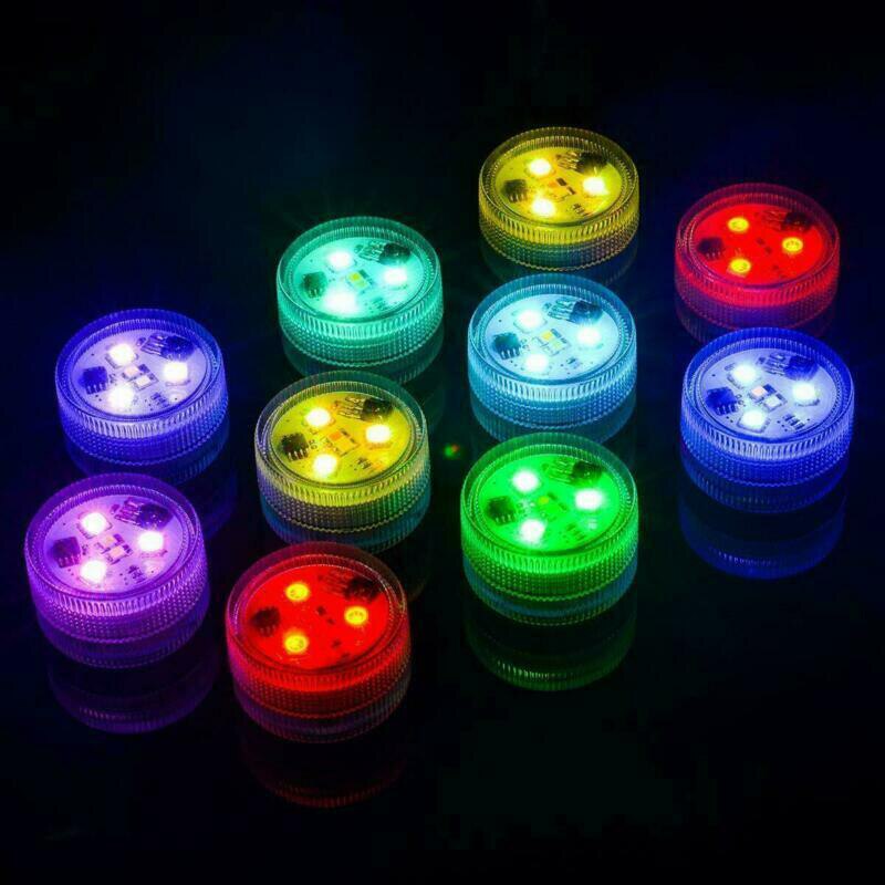 Led Remote Controlled RGB Submersible Light IP68 Waterproof Battery Operated Multi Color Submersible LED Underwater Light