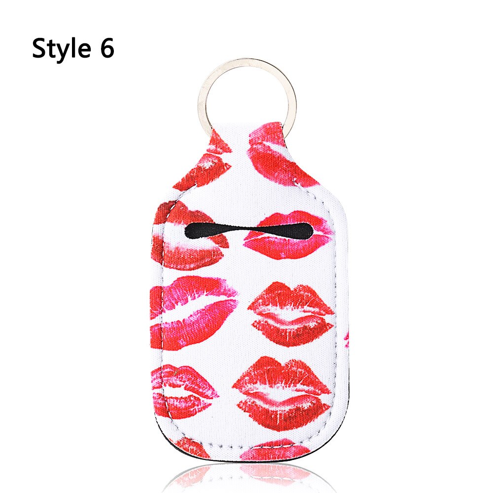 Empty Travel Bottle Keychain Holder Refillable Containers Reusable Bottles with Keychain Carriers 30 ml Flip Cap Bottle Cover: style 6