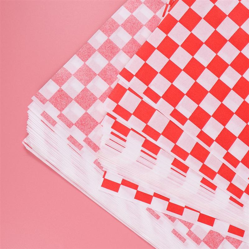 100 ark rutete delikatessekurv rutete matpakkepapir sandwich hamburger wrap forhindrer matflekker