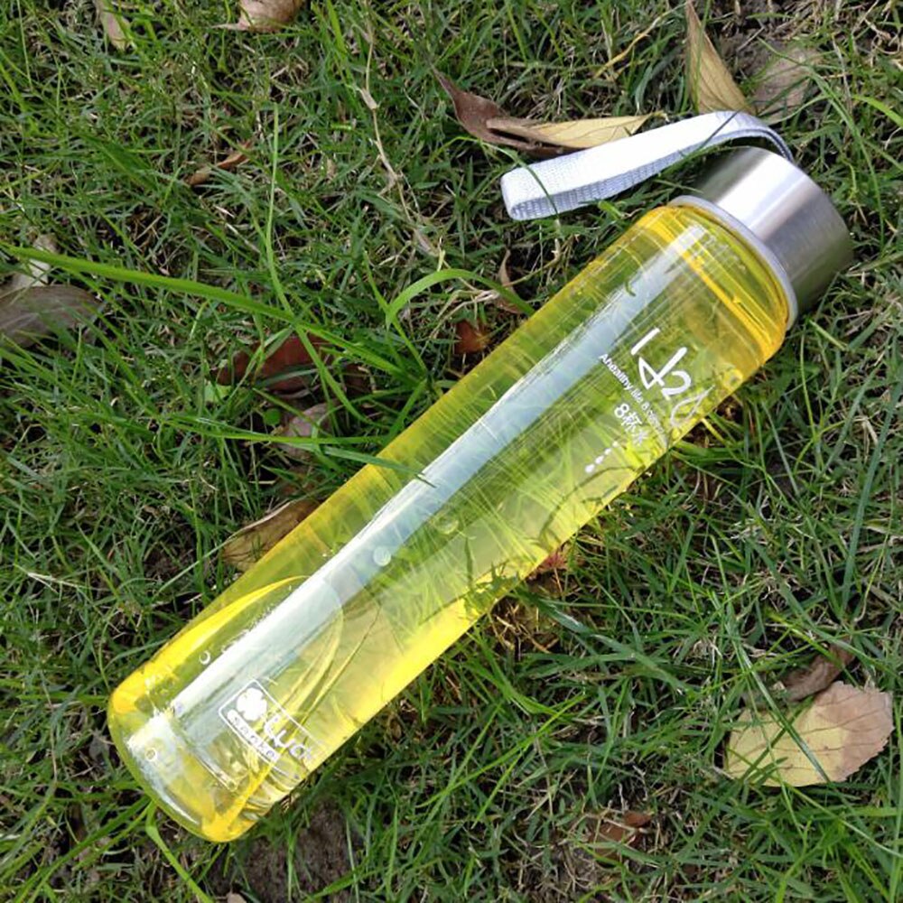 My 280ml lemon Sport H2o Gym For Water Bottles Portable Summer Outdoor Sports Unbreakable Transparent Plastic kids Water Bottle: color 8