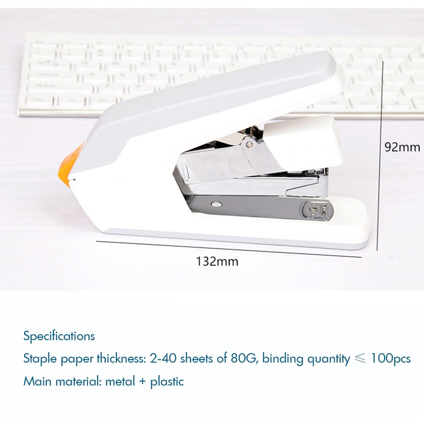 Manual Office Stapler Metal Standard Stapler with Push Button, 40 Sheet Capacity, Effort Saving Binding Stapler, 12# Staple