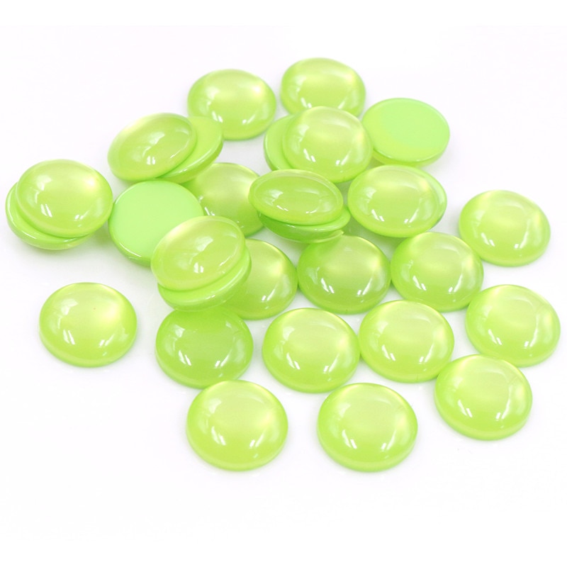 Nueva 40 Uds 12mm camafeo de resina con parte posterior plana de colores mezclados: G5-16