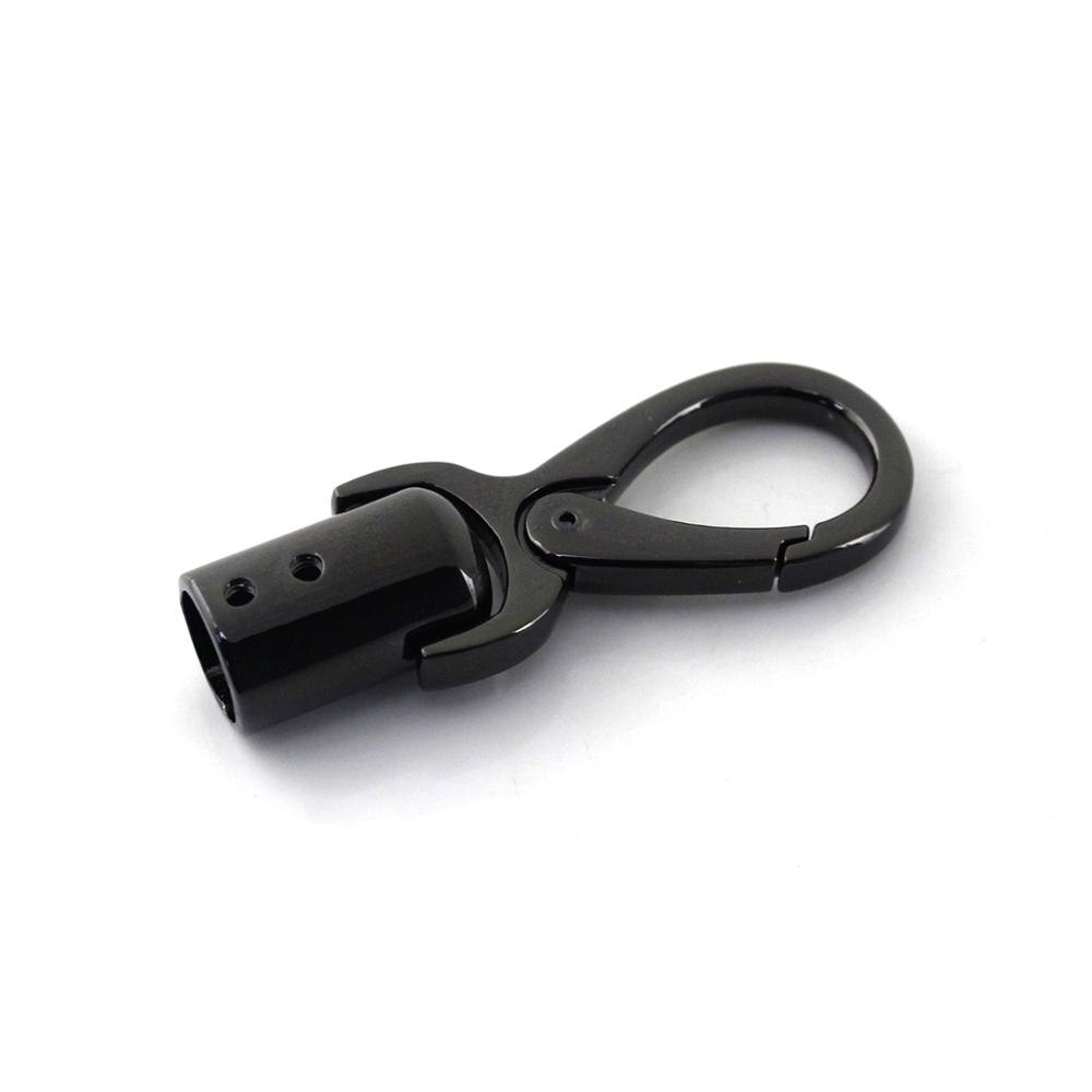 QUARKZMAN 10 Stuks Kettingsluitingen – 8 Mm, Metallic Zwart, Leren Koord Eindkappen Met Karabijnhaak Voor Armbanden En DIY