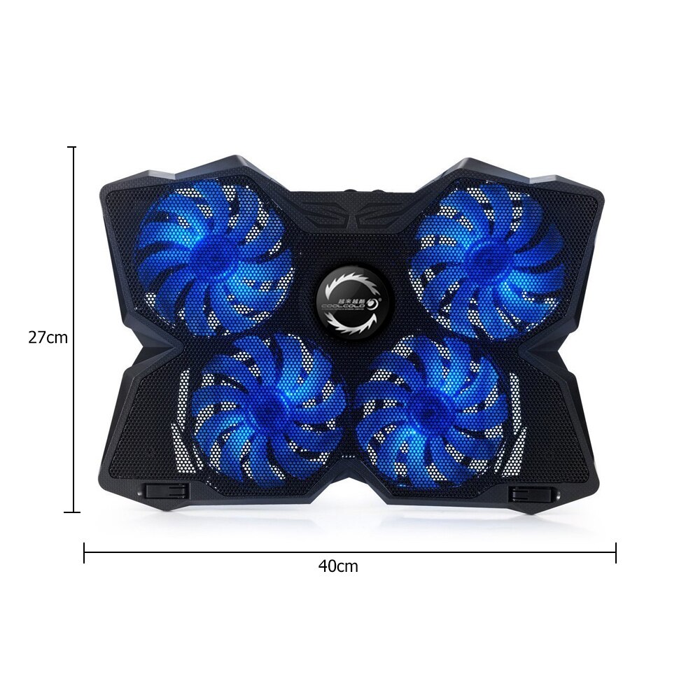 Laptop Cooling USB Powered Slim Flat Notebook Laptop Cooler Cooling Pad Radiator with LED Four Fans for 17inch Laptop Cooler Fan