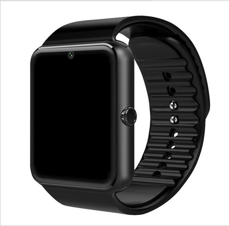 nouvelle montre intelligente hommes GT08 avec écran tactile grande batterie Support TF carte Sim caméra pour IOS iPhone Android téléphone montre femmes: Black Black