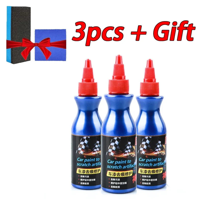 5PCS blauwe kwast voor autokrasreparatieoplossing voor het verwijderen van vlekken, krasreparatiemiddel en krasvrije was en: Oranje