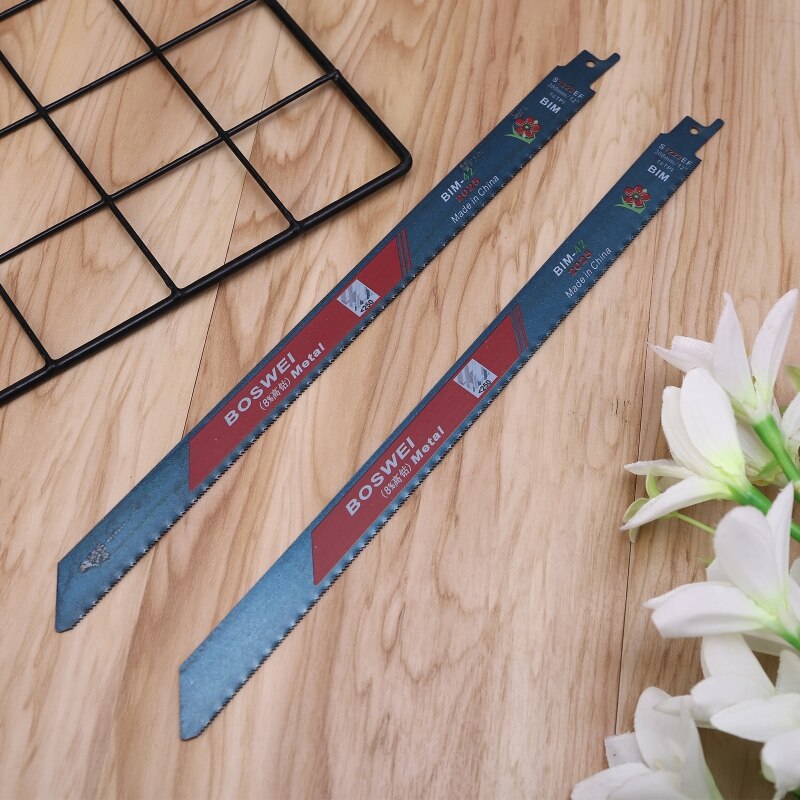 2pcs 300mm 18TPI BIM Reciprocating Saw Blades for Cutting Metal Aluminum Sheets Wood Plastic S1222EF
