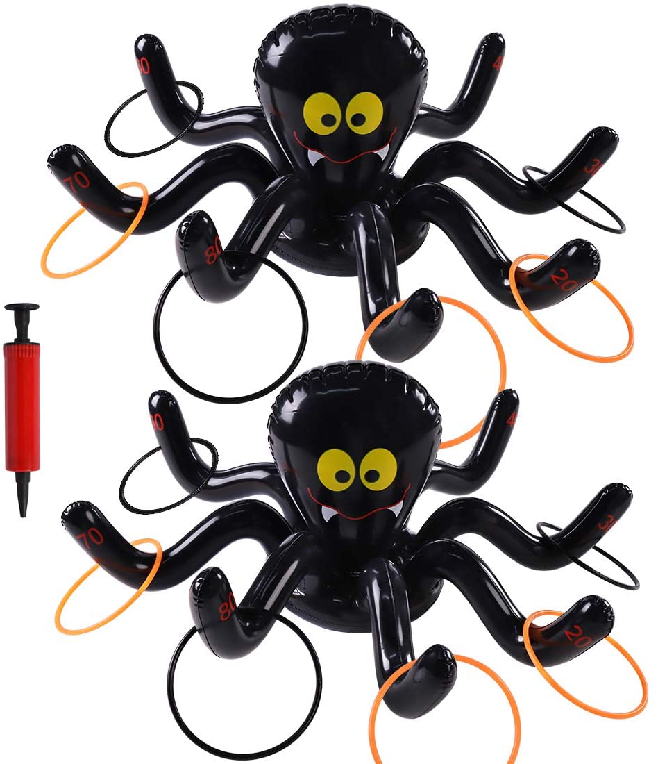 Max Fun Halloween Ring Toss Spel Opblaasbare Spinnen Voor Kids Halloween Party Gunsten Binnen Buiten Party Game