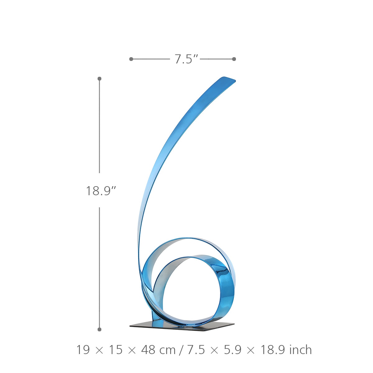 Ijzeren Sculptuur De Stijgende Lint Metalen Sculptuur Moderne Stijl Sculptuur Handwerk Home Decoratie Ornament Blauw