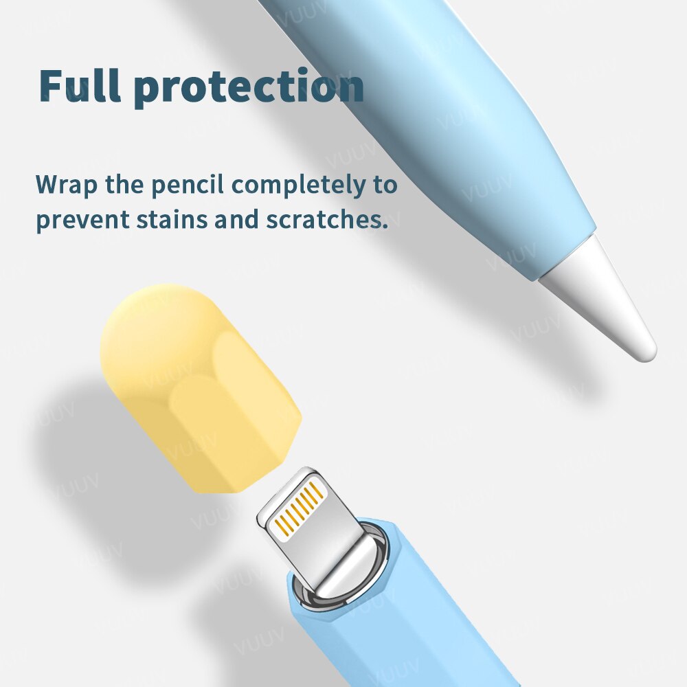 Étui souple en Silicone pour Apple Pencil, 1 ou 2 pièces, housse de protection Duotone, pour iPad de 1ère et 2ème génération