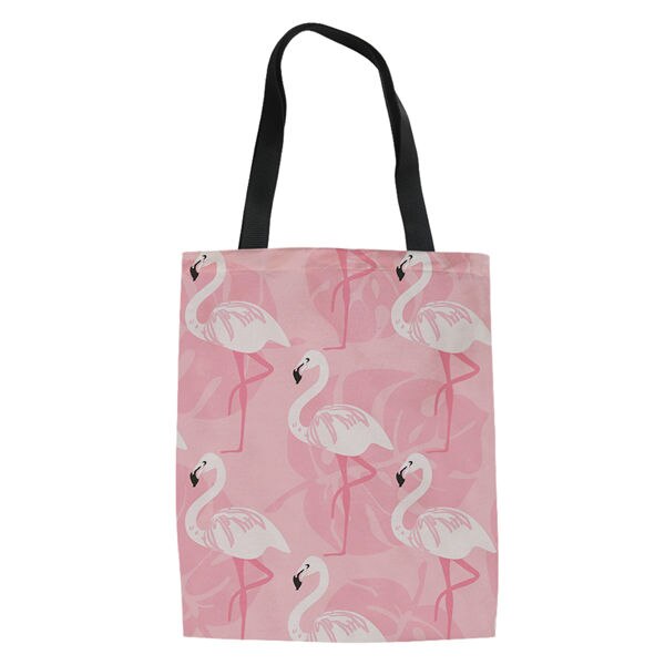 Haoyun dames linnen tassen cartoon flamingo prints patroon boodschappentas meisjes handtas katoenen dame coole canvas boodschappentassen: Cdwx 1930 z 22