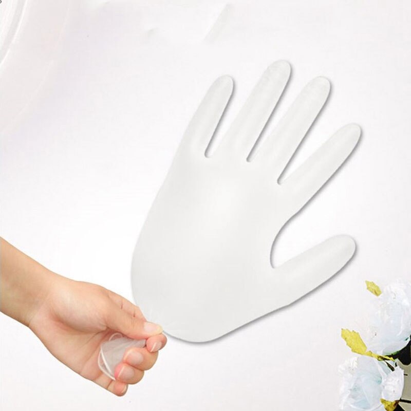100 Pcs Food Grade PVC Examination Disposable Vinyl Gloves