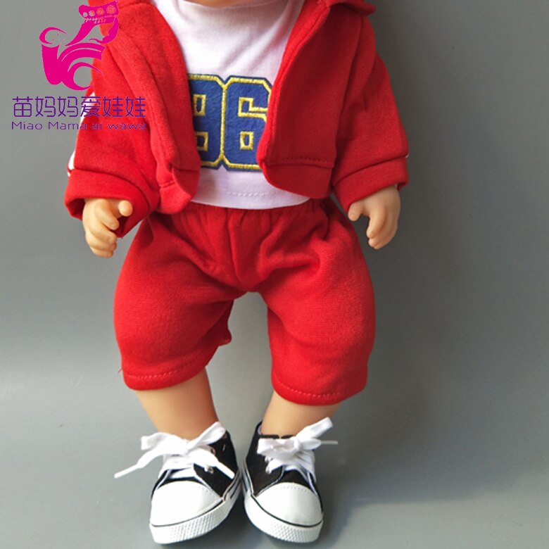 4 En 1 Conjunto de ropa deportiva + camisa + Pantalones + gorra de béisbol set para bebé recién nacido de 43cm muñeca niña para 18 pulgadas conjunto de ropa de muñeca