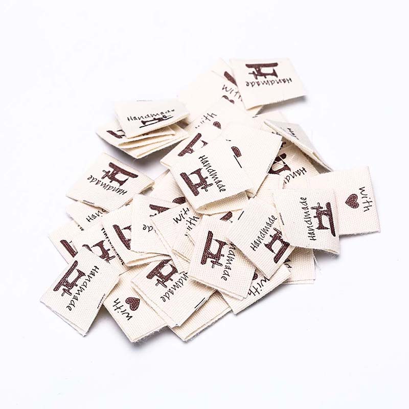 50 stuks wasbare katoenen kleding handgemaakte labels reliëflabels diy vlaglabels voor kleding steek accessoires