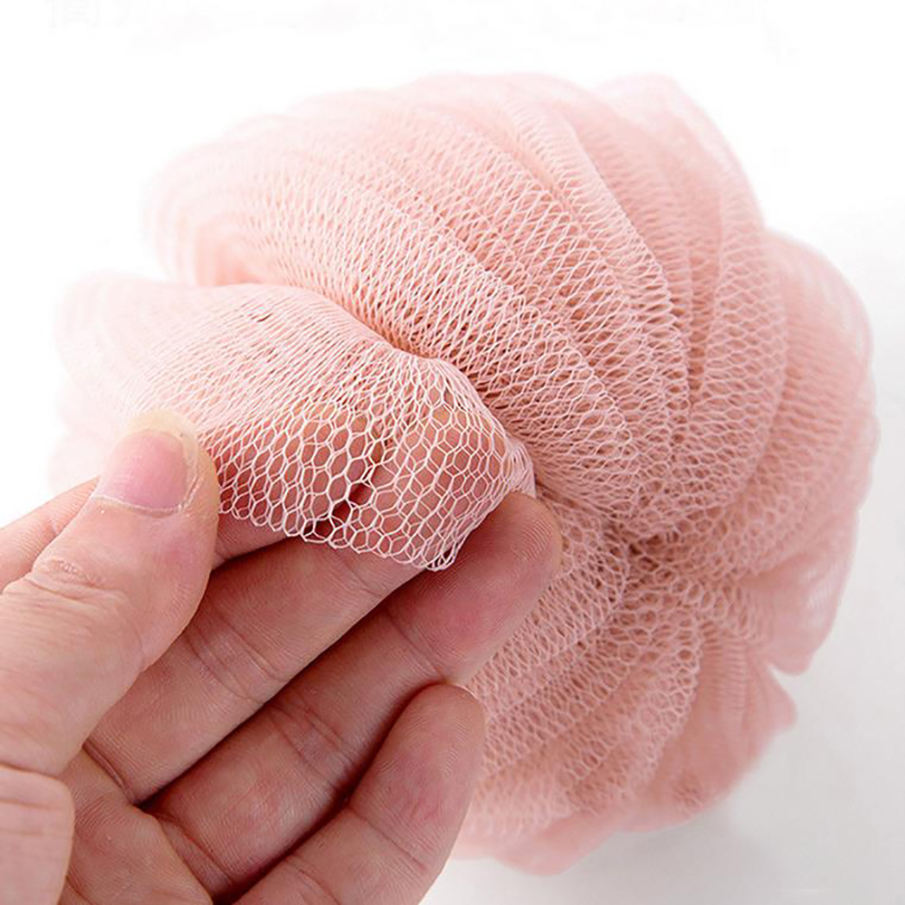 1pc lygteformet badebold bruser mesh med snor massager kropsrenseværktøj eksfolierende skrubber badeværelsestilbehør