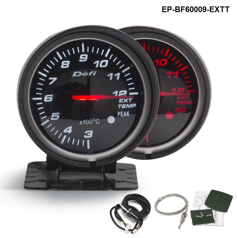 BF 60mm LED Exhaust Gas Temp EXT Gauge Auto Car Motor Gauge with Red & White Light For VW GOLF 5 EP-BF60009-EXTT