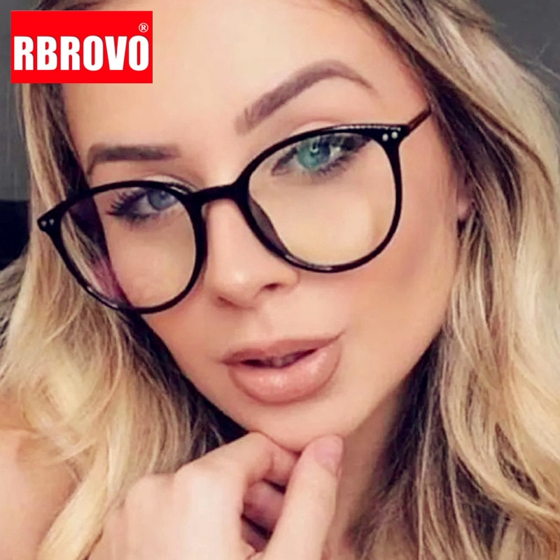 Rbrovo rundt retro brillestel kvinder mænd rundt klart brillestel til kvindelige briller vintage brillestel okular