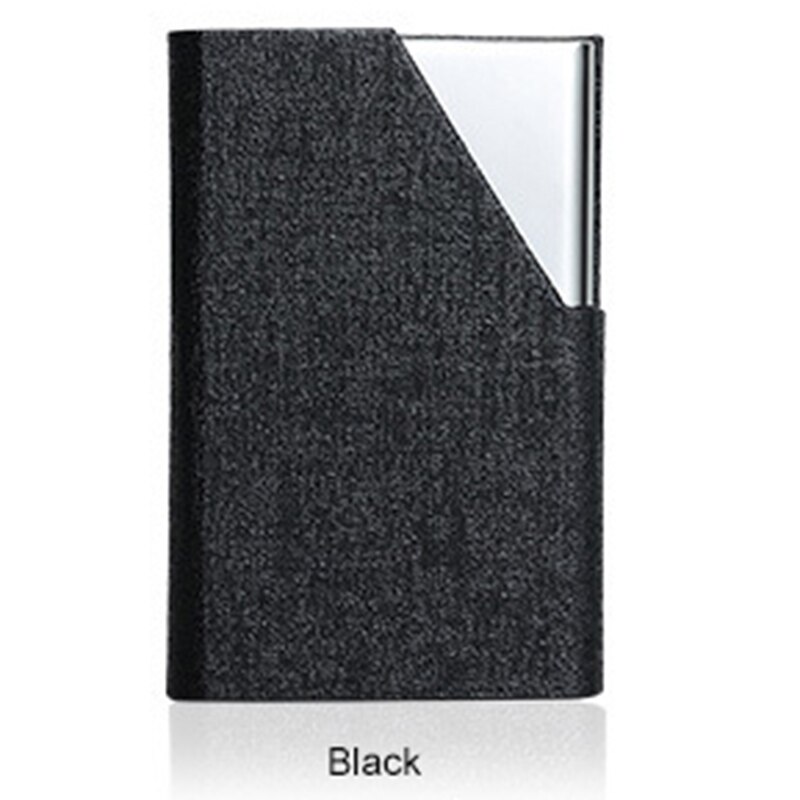 LILY QUEEN Women ID Card Holder Credit Cards Case Metal Stainless Steel Aluminum Alloy: Black