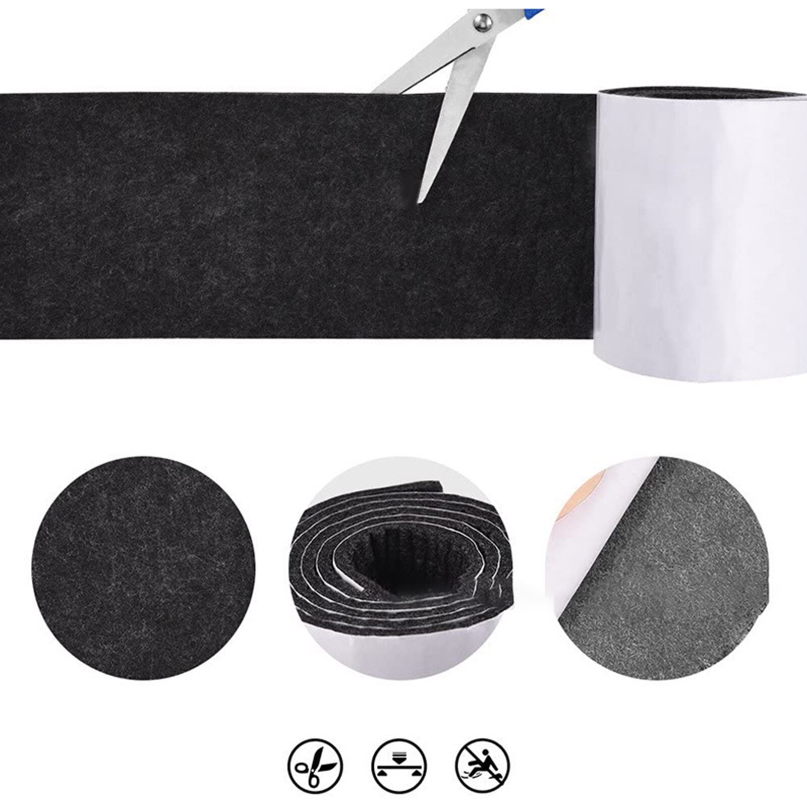3Pcs 100Cm Zelfklevende Viltjes Diy Vilt Strip Rolls Tafel Stoel Bescherming Pad Meubels Slijtvaste Anti-Kras Uitlaat Tape