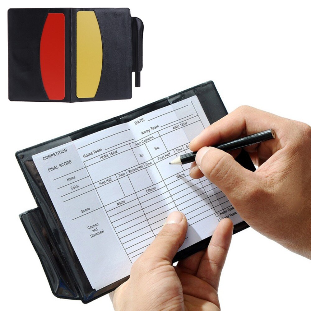 NJS Football Referee Wallet - PU Leather With Red & Yellow Cards, Holds Score Sheets
