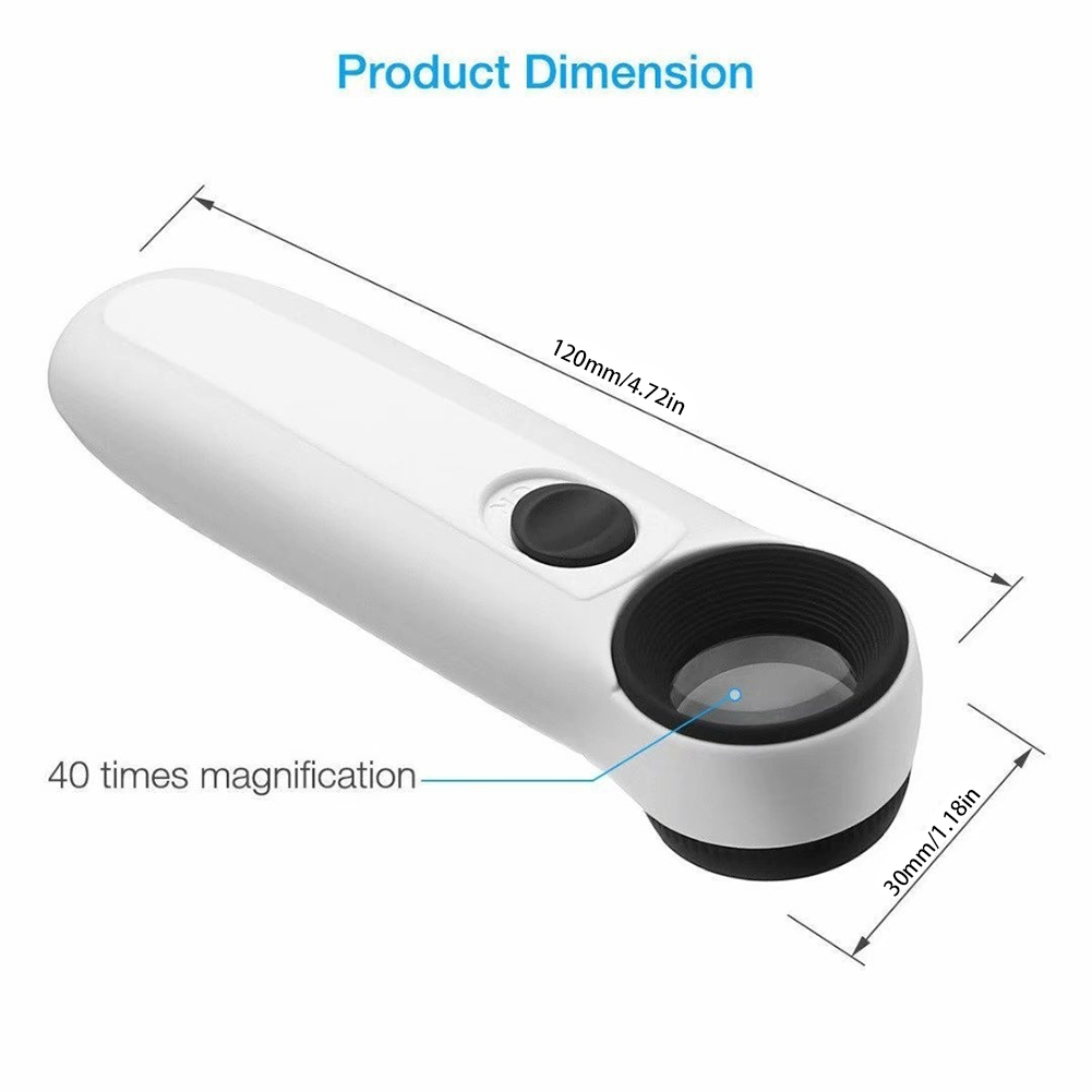 40x3.5mm LED Licht Vergrootglas Loep Handheld Microscoop Vergrootglas Verlichte lamp Voor Printplaten Keurmerken Sieraden