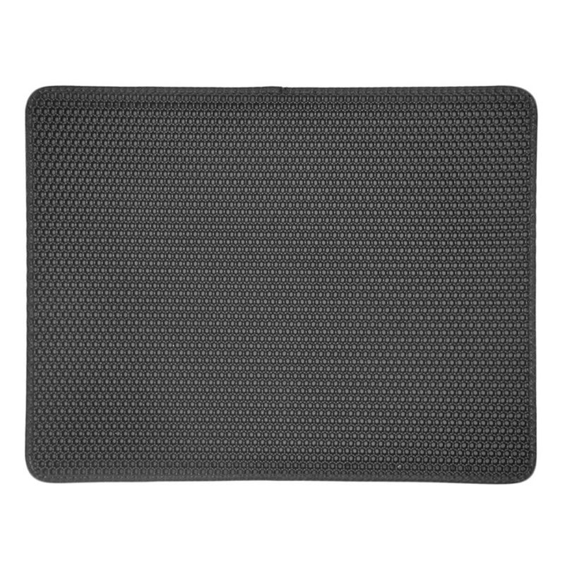 Kattenbakvulling Mat Dubbele Laag Pad Grote Flexibele Trapping Schifting Premium Schoon: Black