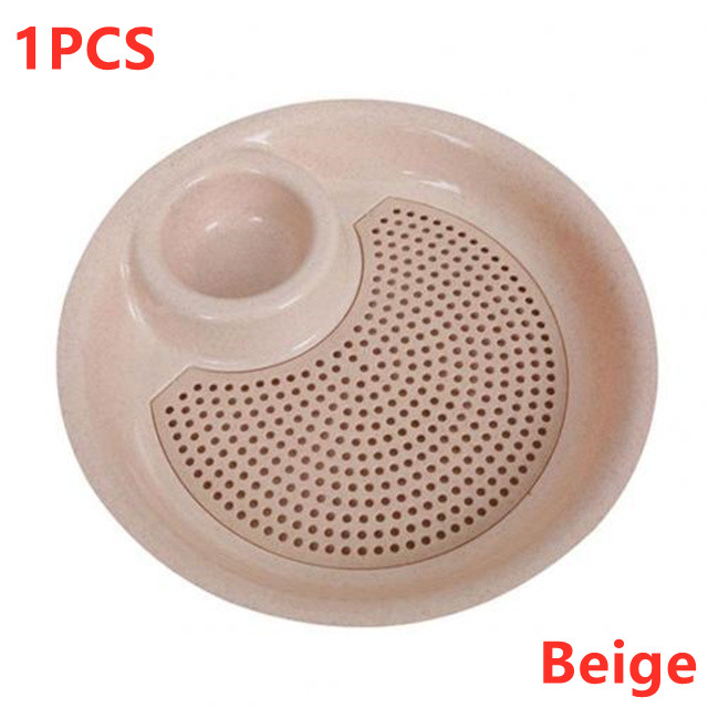 Lightweight Wheat Straw Plates, Unbreakable Eco-Friendly Reusable Plastic Plates, Salad Plates, Camping Plates, Dumplings Dish: 1pcs Beige