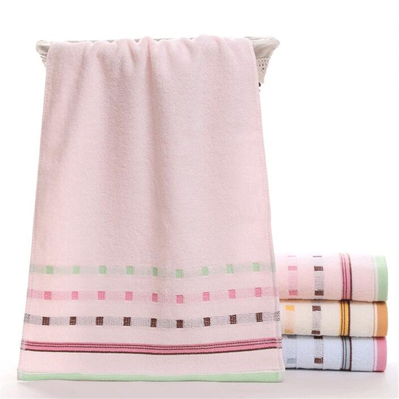 Toalla de algodón para la cara de 34x75cm, toalla de mano seca y absorbente, para cocina, baño, ducha suave, toallas de cara de SPA, Toalla de baño para natación: pink