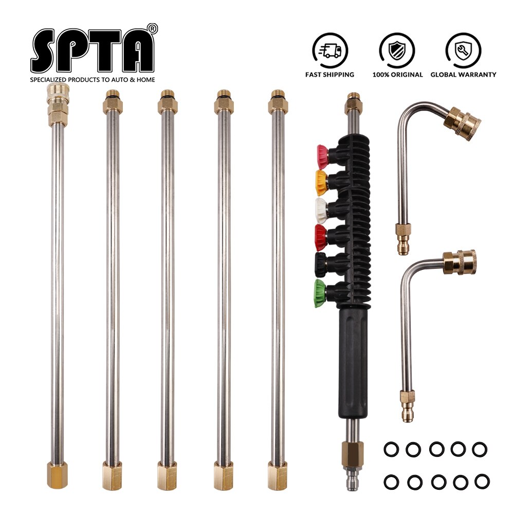 SPTA Pressure Washer Extension Wand Set Pressure Washing Extension Rod Electric Washing Tank Cleaning Tool: Set 2