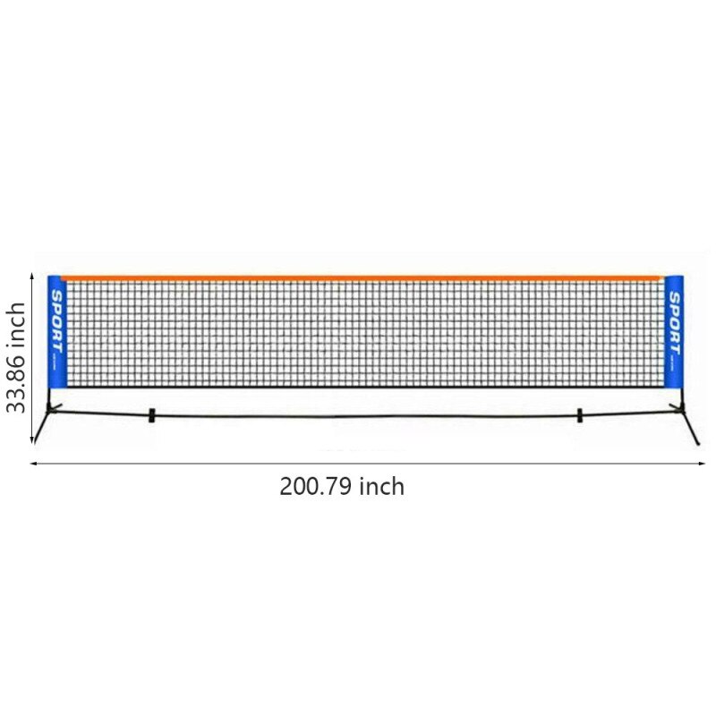 Portable Tennis Net Foldable Tennis Training Net Badminton Net Outdoor Tennis Volleyball Mesh Exercise Trainer Tool: 5.1m