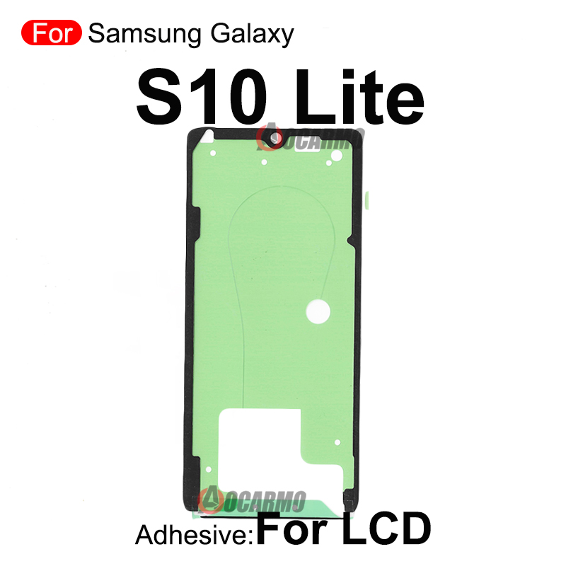 Pełny zestaw naklejek do Samsung Galaxy S10 Lite Plus S10+S10 5G S10E Przedni ekran LCD i tylna bateria Klej samoprzylepny Wymiana: Brązowy