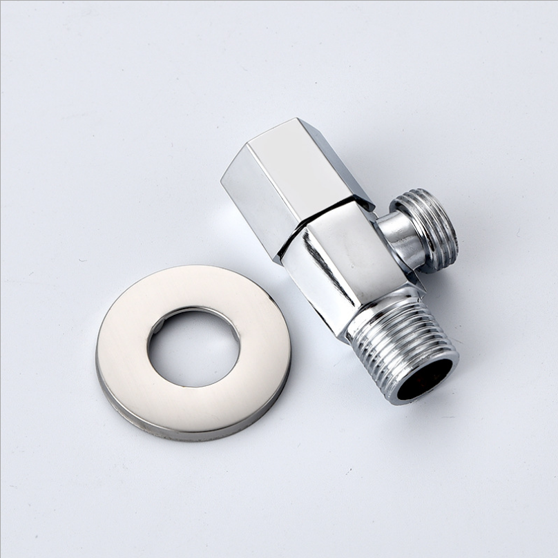 G1/2*1/2 Zinc Alloy Triangle Valve And Cold Water Plating Inlet Valve Thickened Explosion-proof Universal Angle Valve