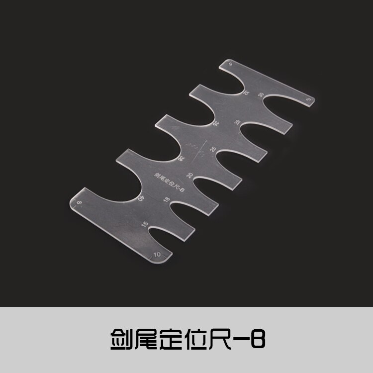 Positioning Ruler Manual DIY Leather Tool Acrylic Mold Belt Sword Tail Square Tail Rounded Foot Belt: Square tail-B